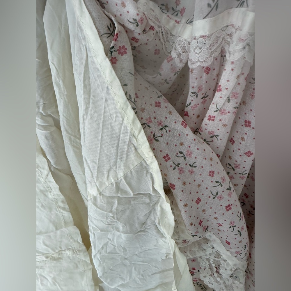 Vintage 1970s Gunne Sax Jessica McClintock Floral Strap Tie Maxi Dress, Size 7 - Picture 5 of 8